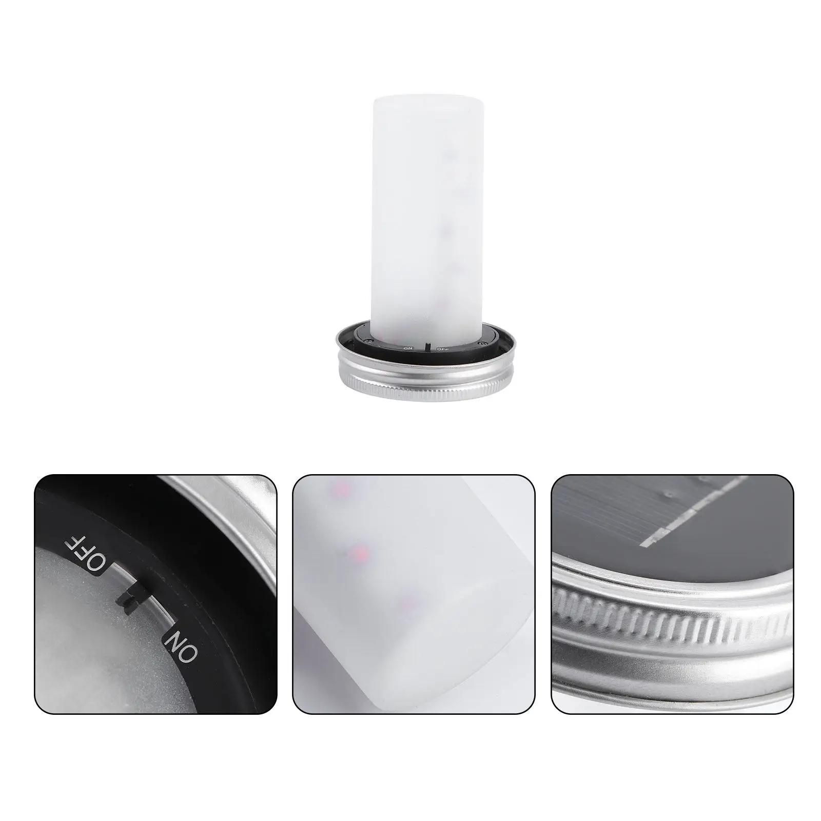 2Pcs Solar Powered Decorative Jar Lights Warm Flame Effect Outdoor Garden Yard Courtyard Lamp Solar LED Light for Holiday