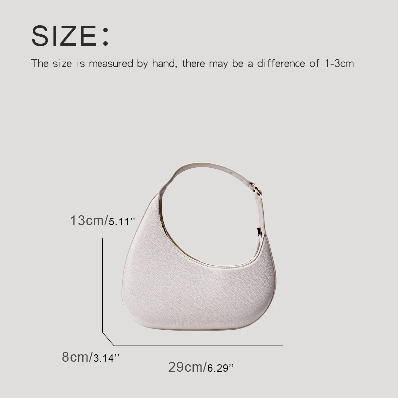 MEDIOW Casual Half Moon Bags For Women Luxury Designer Handbag Purse 2024 New In PU Lychee Texture Rivet Small Underarm Shoulder