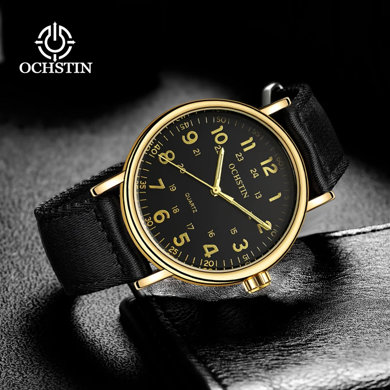 OCHSTIN High Quality Nylon Strap Watches Man Quartz Movement Watch Male Sleek Business Waterproof Wristwatch Gifts For Men