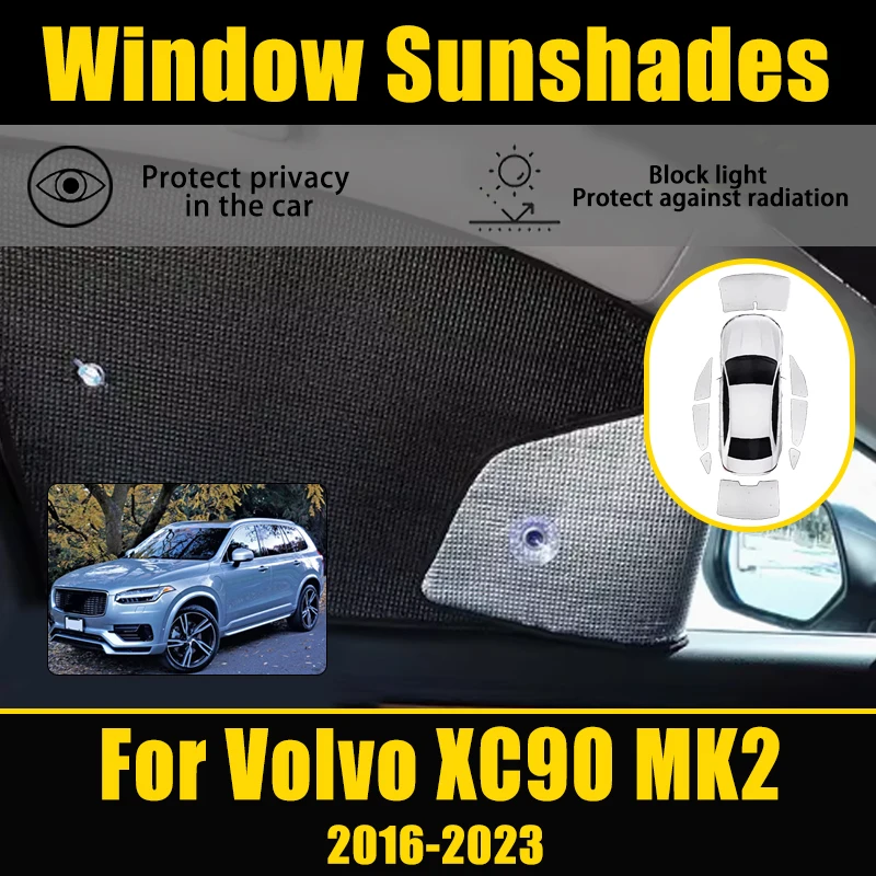 

Car Full Coverage Sunshades For Volvo XC90 Accessories 2018 2019 2016~2023 MK2 Curtain Windshield Light blocking Car Accessories