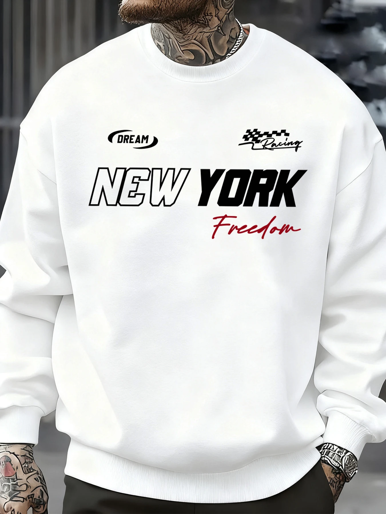 Sudadera con diseño de letras - Street Fashion Of New York reseña y precio