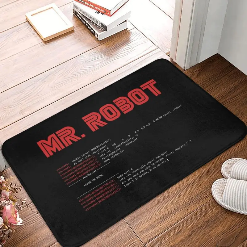 Mr Robot Crazy Door Floor Bathroom Kitchen Mat Anti-Slip Indoor Arch Linux Programmer Doormat Garage Entrance Rug Carpet Footpad