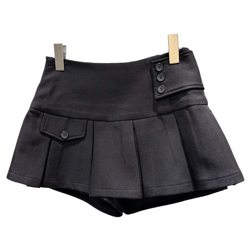 

Плиссированная юбка Sweet Ele с высокой талией и синим дизайном, юбка для тела для женщин, повседневная одежда, чистый цвет