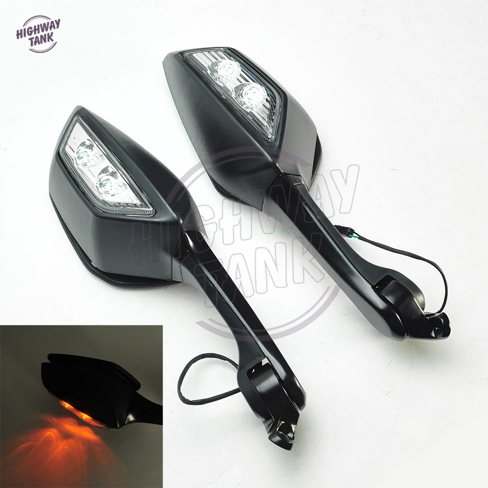 

Black LED Motorcycle Mirror Turn Signal Lights for Kawasaki Ninja ZX10R ZX-10R 2011-2015 Motor Rear View Mirror Case