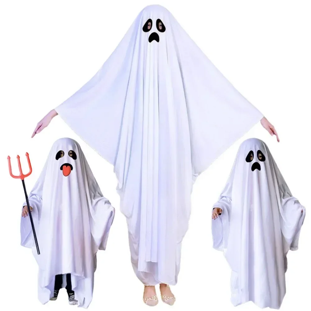 Unisex Kids Ghost Costume Girls Halloween Masquerade Cosplay Boys White Boo Ghost Cloak Kids Ghost Trick or Treat