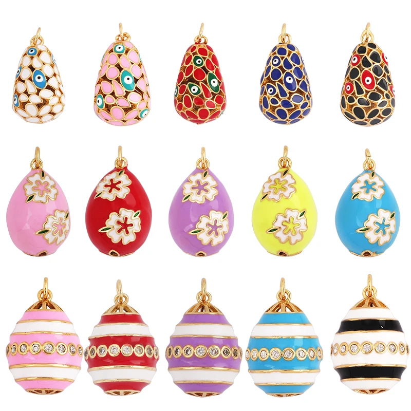 Fashion Newest Style Colourful Enamel Ball Shape Big Size Charm Pendant,Gold Plated Eye Flower Necklace Jewelry Accessories L04