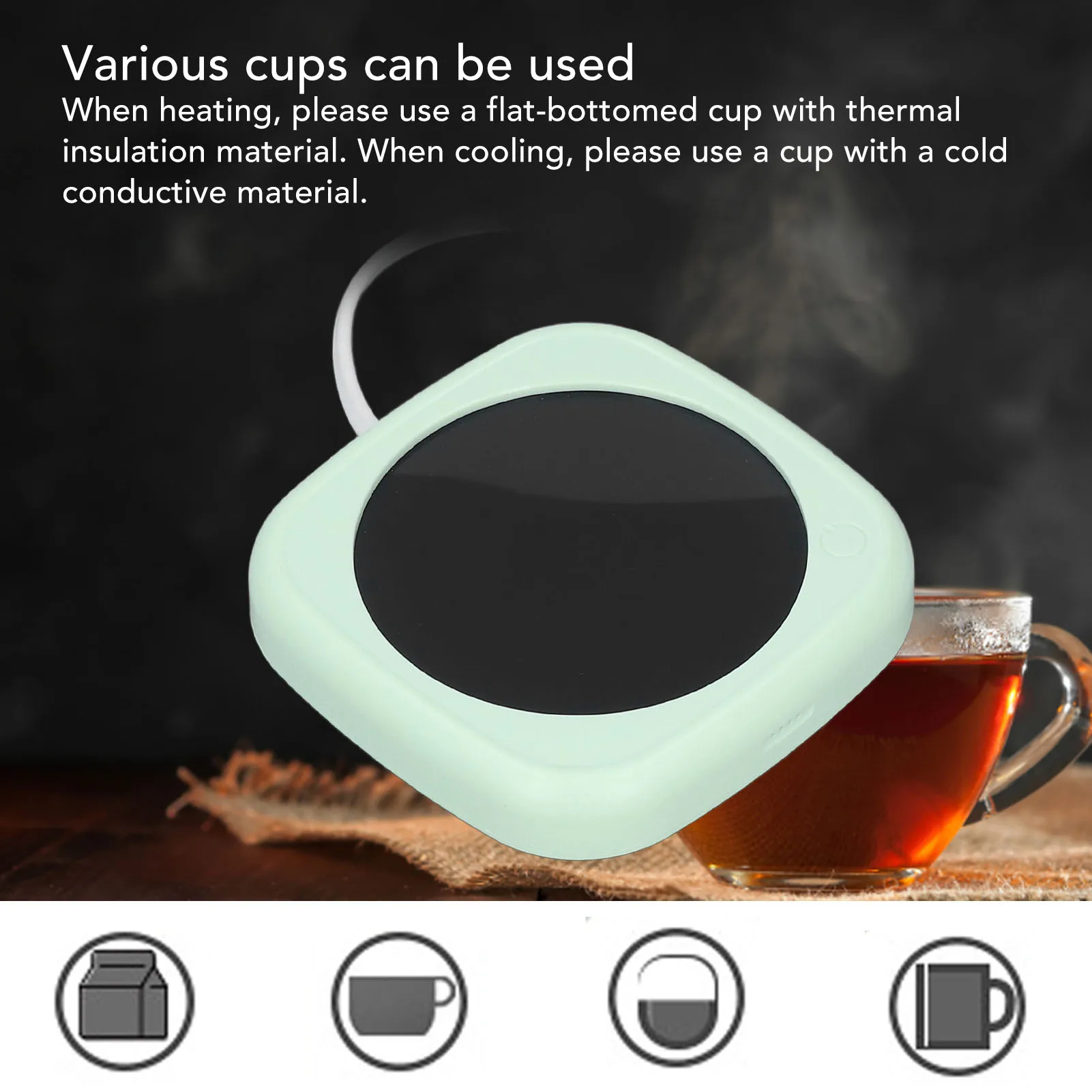 Koffiemokverwarmer Elektrische kopverwarmingsplaat met constante temperatuur voor thuiskantoorreizen