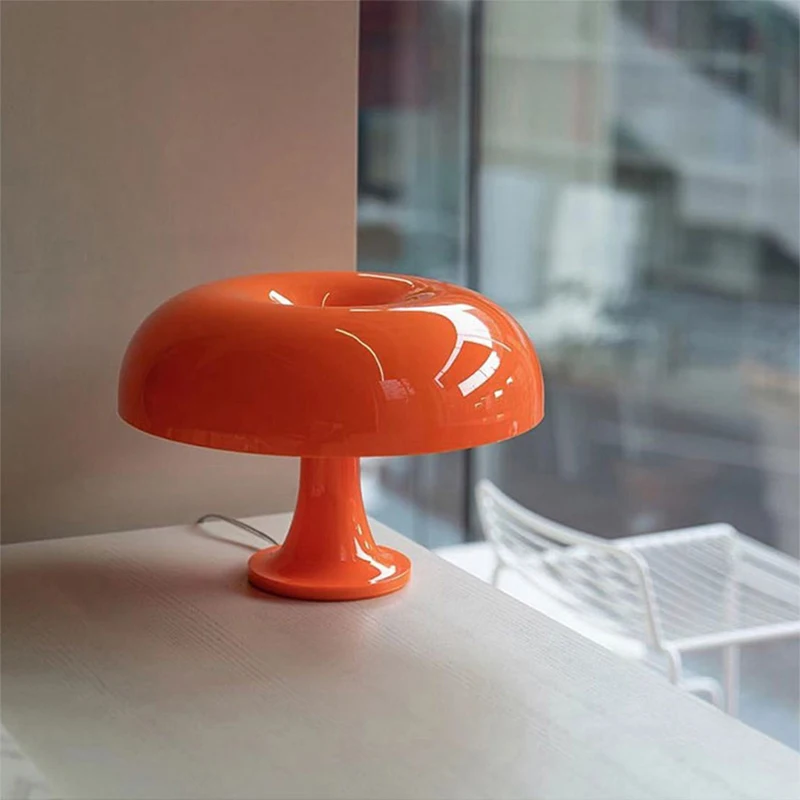 Italian Mimimalism Mushroom Lamp Decorative Light with E14 Base or Fixed LED AC/DC Powered for Livingroom Study Bedside Lighting