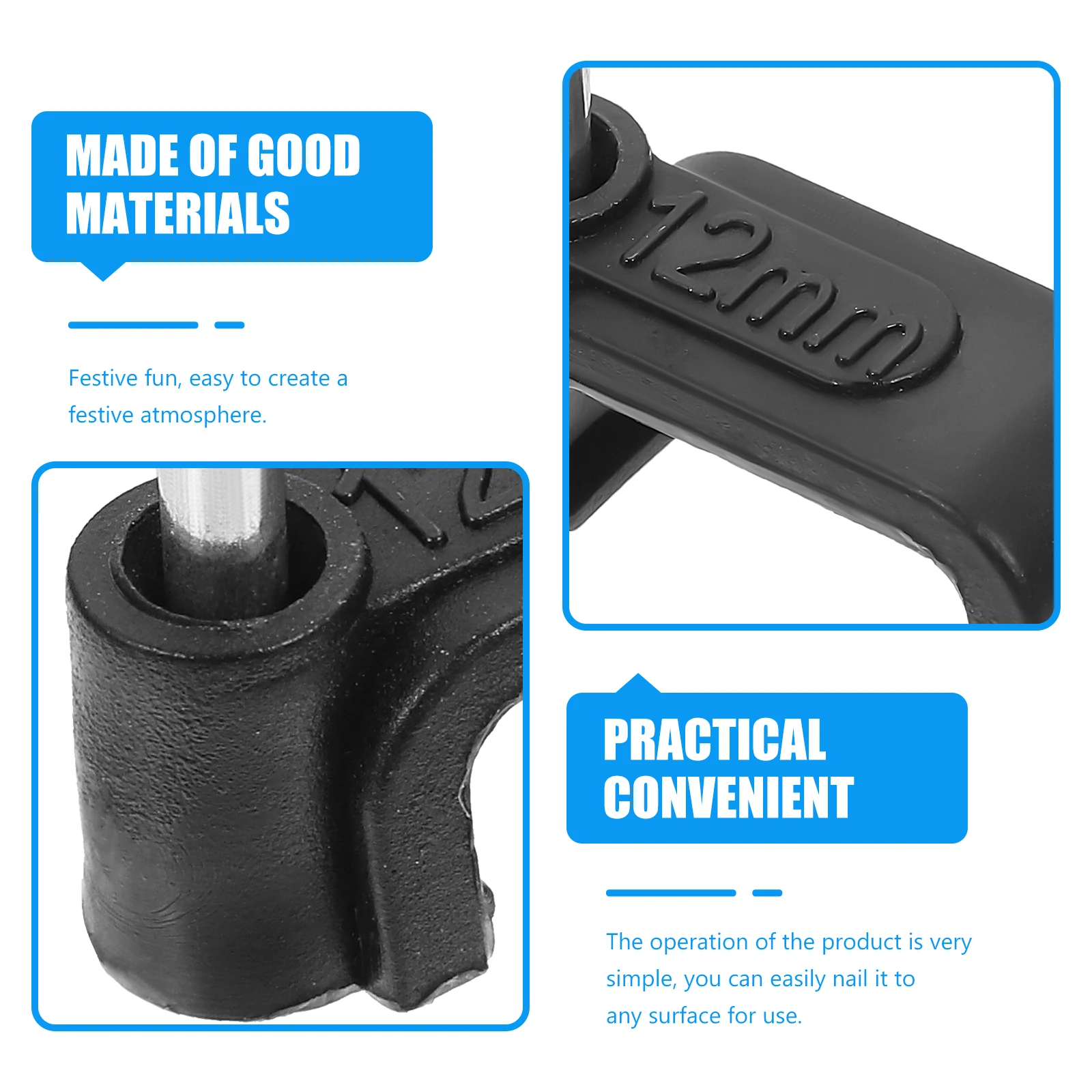 

100Pcs Line Clamps Heavy Duty Half Clamps with Nails for Wiring Plumbing Cable Management J Shaped Hooks Tools