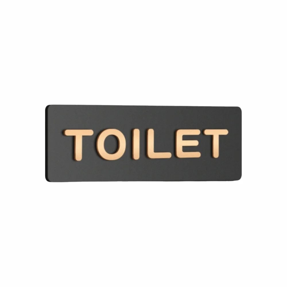 Simple Black&Gold WC Direction Sign Left and Right Acrylic WC Sign Prompt Sign Men and Women Bathroom Sign Bathroom