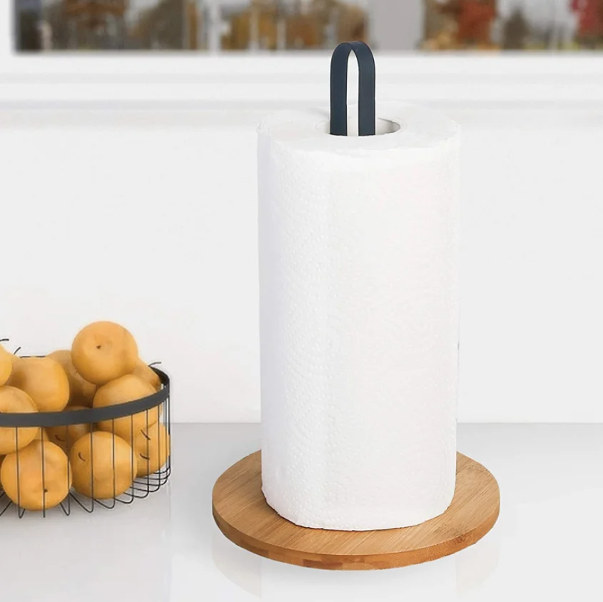 Kitchen paper towel rack Dining room desktop vertical roll paper storage seat thick lazy rag plastic wrap roll paper holder