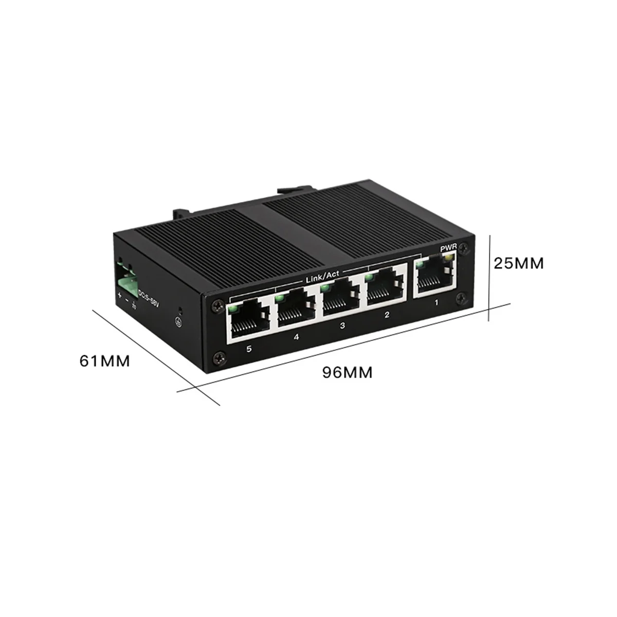 5 Port 100Mbps Network Switch Ethernet Industrial Grade Switch Unmanaged Rail Type Industrial Network Splitter EU Plug