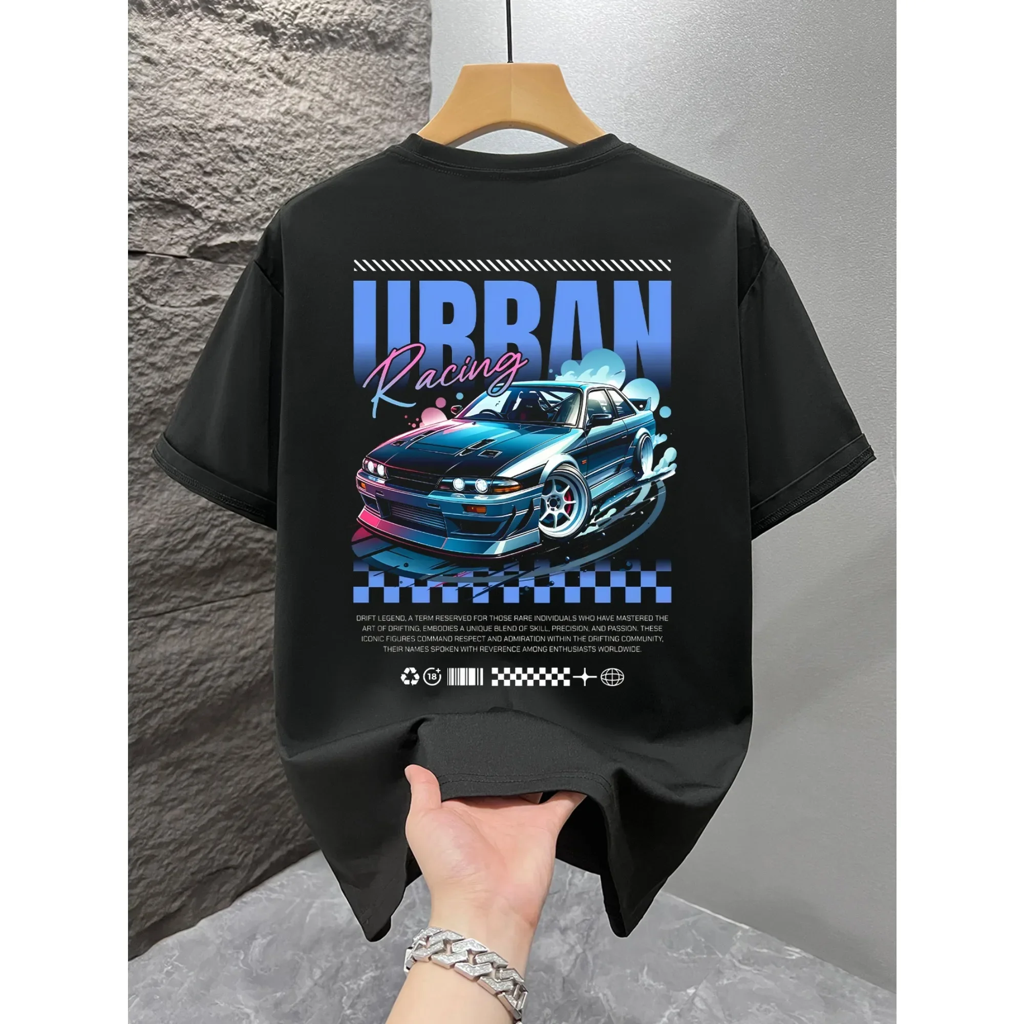 Urban Racing Drift Car Graphic T-shirt Men Women Streetwear Short Sleeve Casual Cotton Vintage Automotive Tuner Style Tops