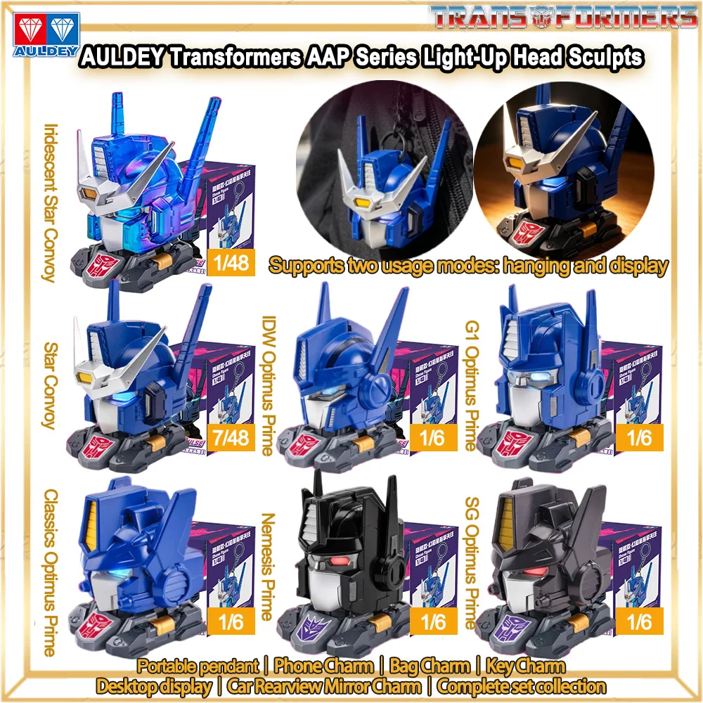 

New AULDEY Transformers G1 Toy AAP Series Light-Up Head Sculpt Mecha Model Optimus Prime Dual Modes Pendant Display Figure Gift
