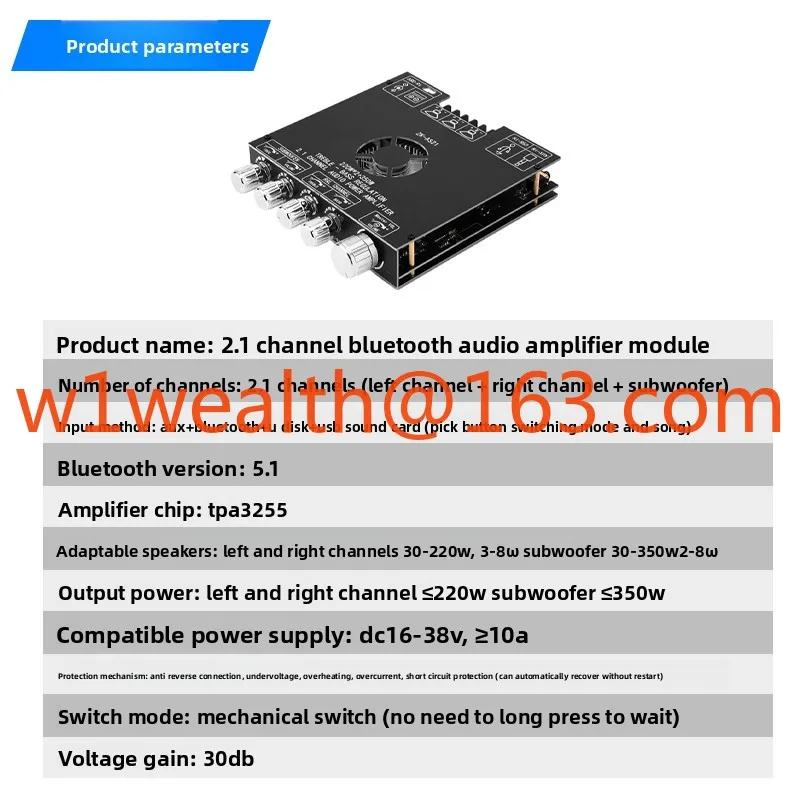 ZK-AS21 2.1 قناة TPA3255 بلوتوث مكبر كهربائي رقمي لوحة تركيبية عالية ومنخفضة لهجة باس 220WX2 #2