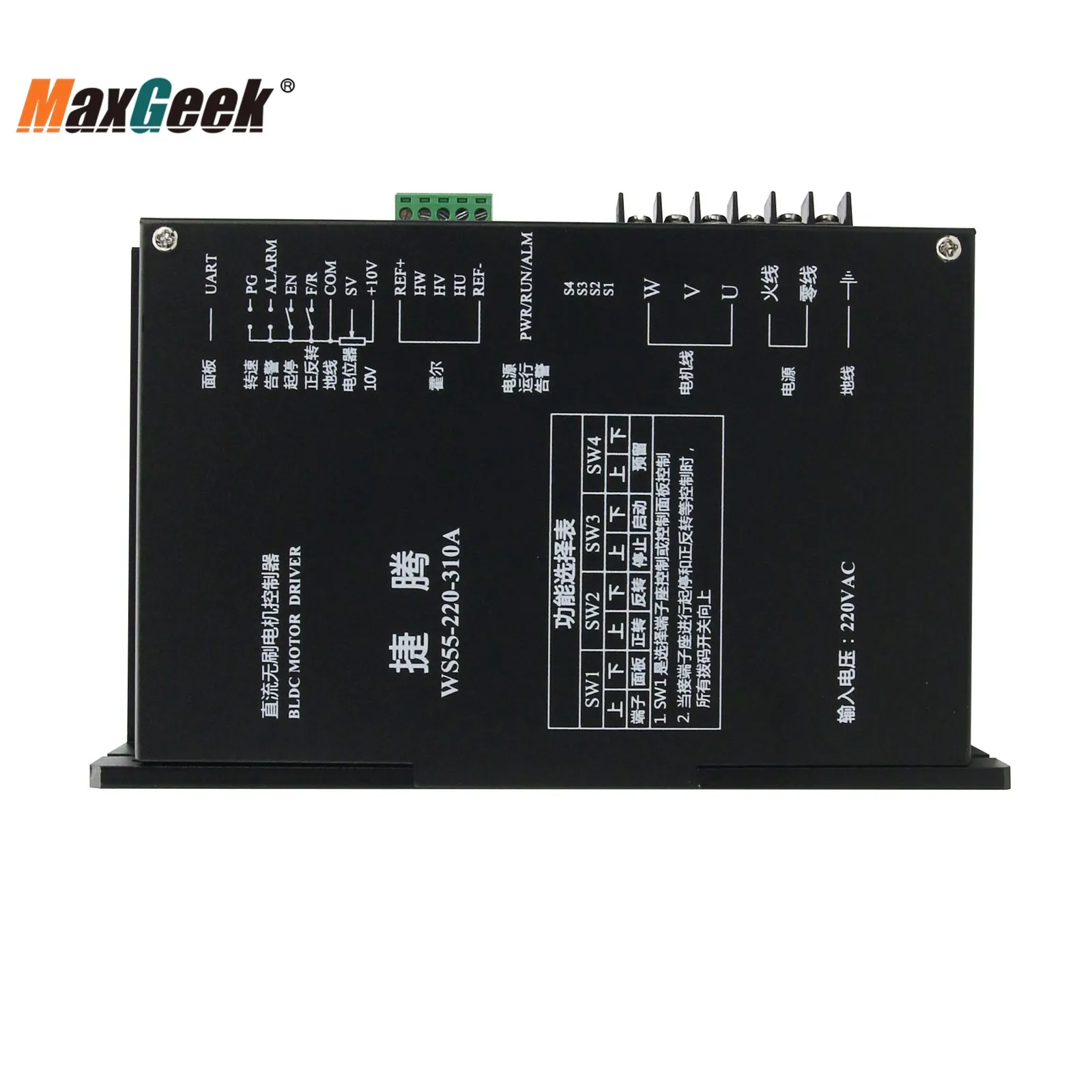 Imagem -02 - Maxgeek Brushless dc Motor Driver Controller Porta de Comunicação Entrada 220v para 1000w Motor Ws55220310a