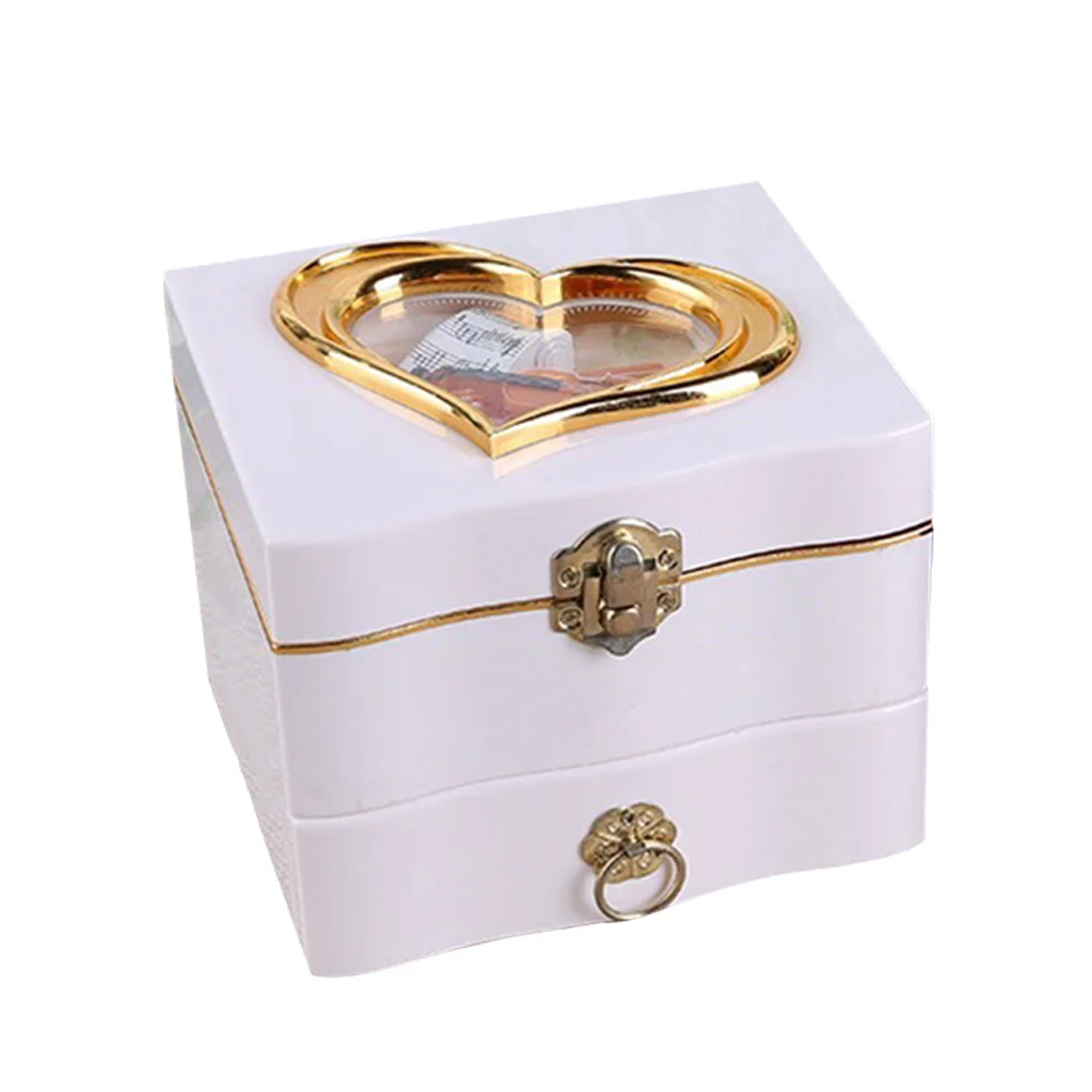White Creative Music Jewelry Storage Box Dancing Girl Musical Case Container Bedroom Drawer Living Room Creative Jewelry Box