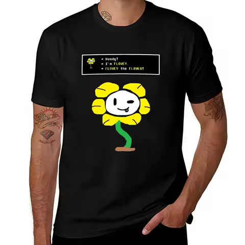 Undertale Flowey T-Shirt custom shirt anime clothes baggy shirts mens funny t shirts