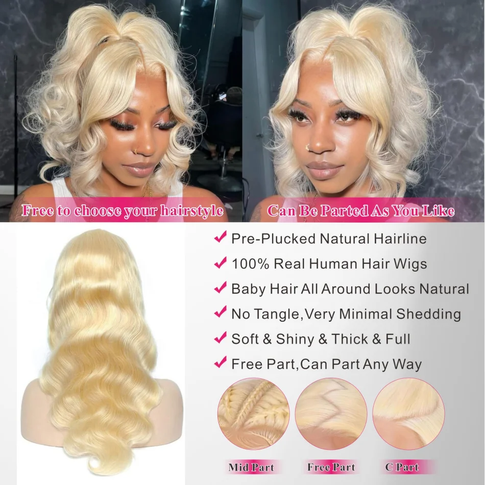 Blonde Human Lace Front Wig 613 Hd Lace Frontal Wig 13X6 Body Wave Human Hair Wigs 100% Human Hair Quality Pre Plucked Brazilian - Image 5