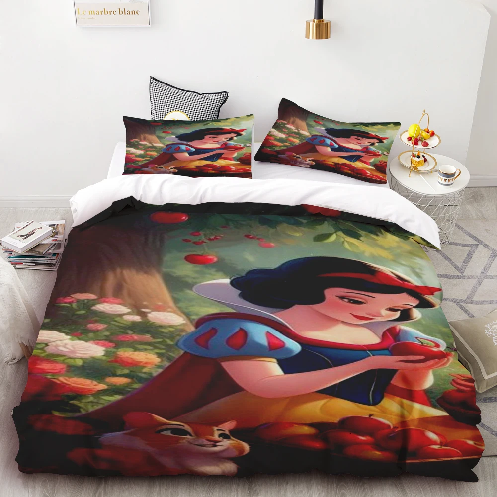 

Комплект постельного белья Disney Snow White Duvet Cover Princess Series, детский комплект постельного белья из 3 предметов, 1 пододеяльник, размер King Size