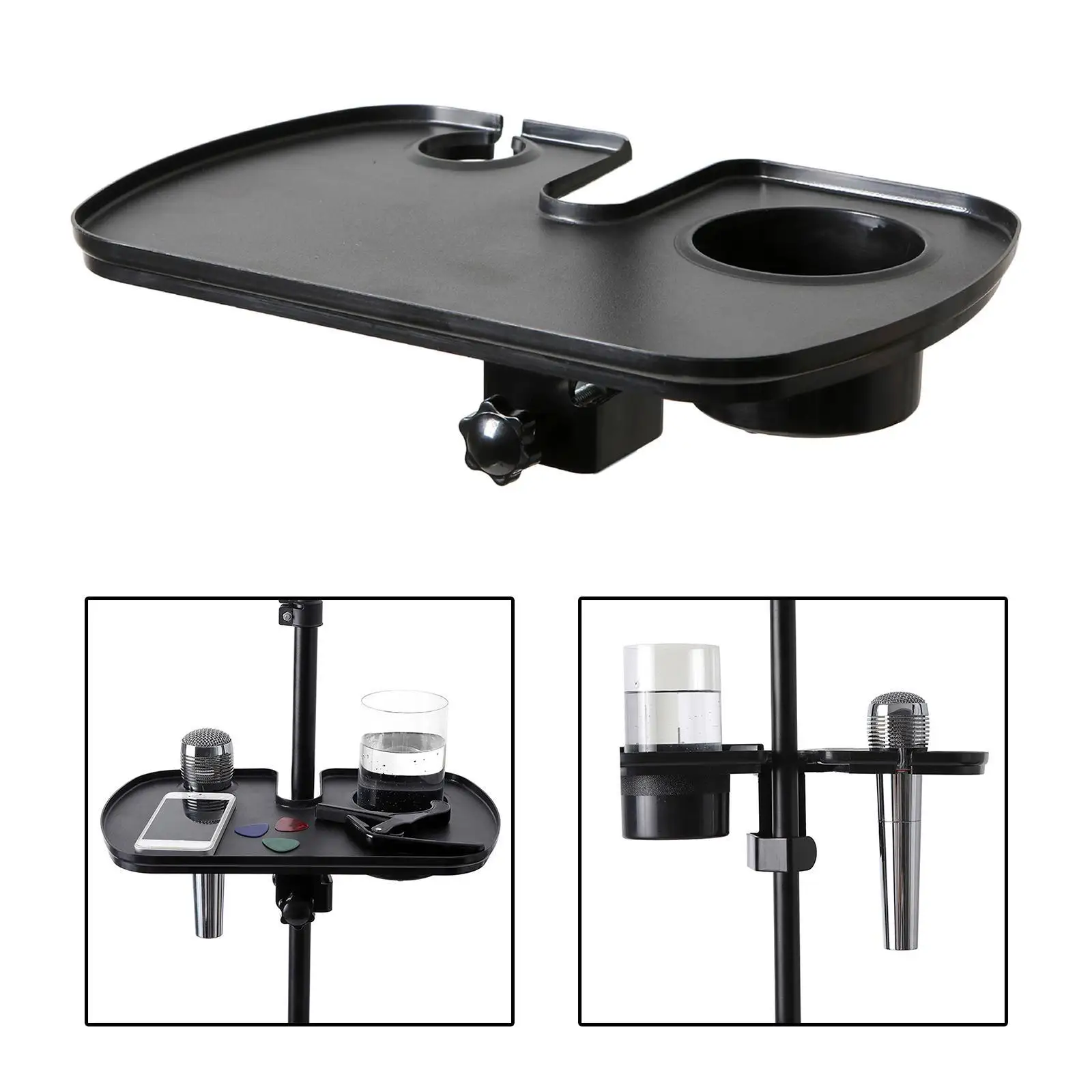 Microphone Stand Tray Adjustable Clamp Sound Card Tray for Music Sheet