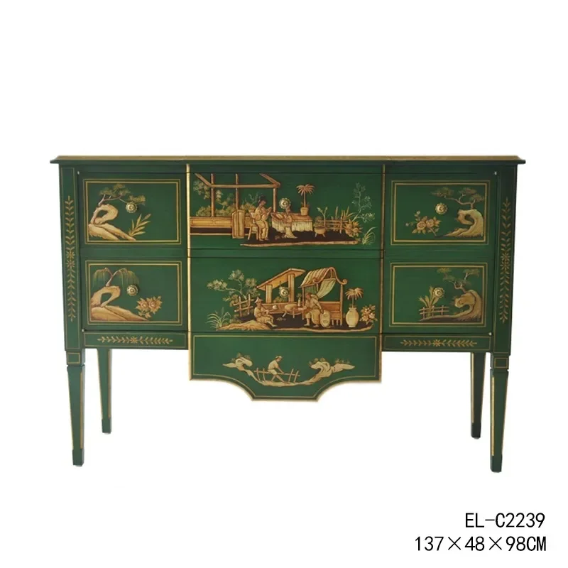 

Окрашенный входной шкаф во французском китайском стиле для гостиной, декоративный шкафчик в европейском стиле