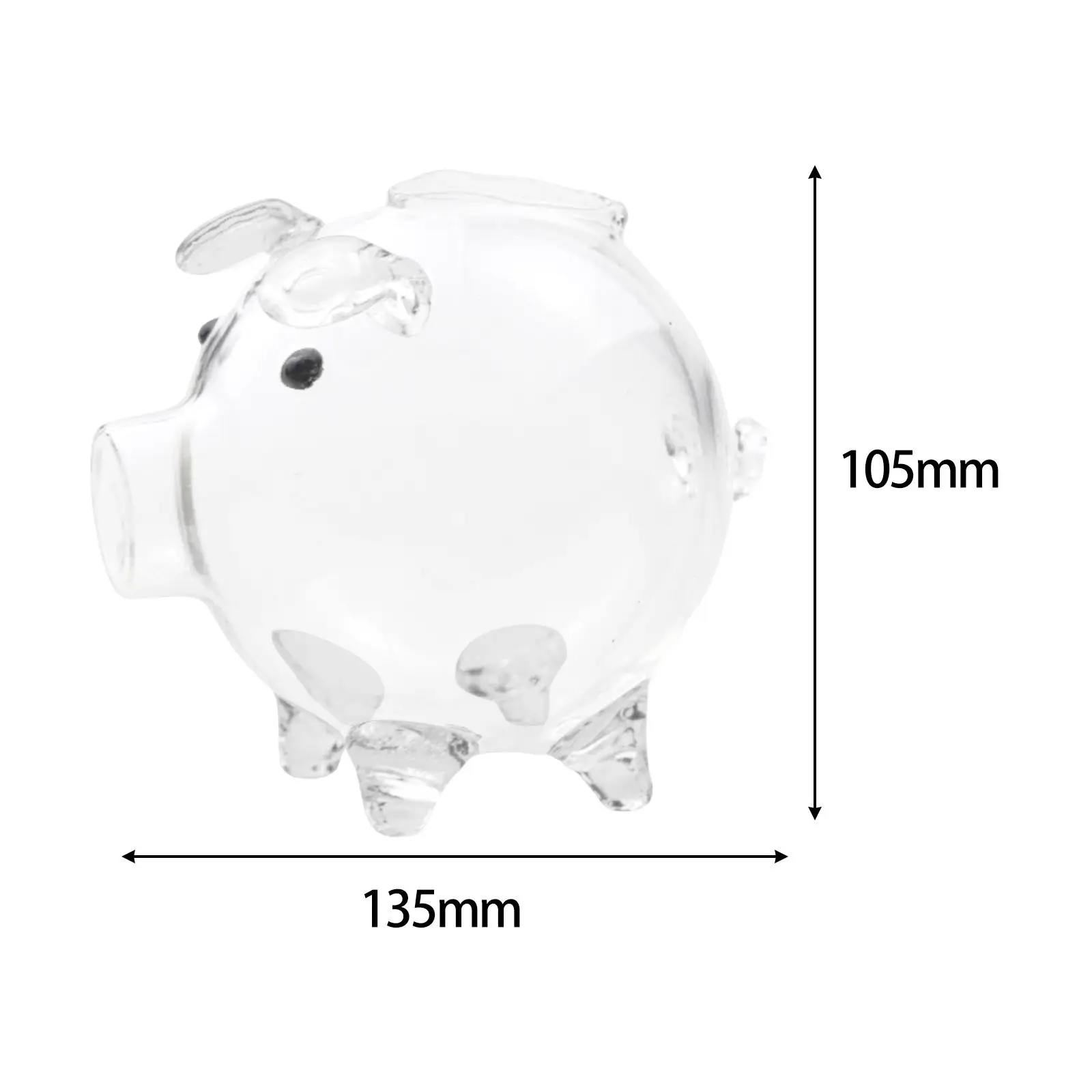 Glass Piggy Bank Ornament Unopenable Lovely Practical Gift Saving Pot Money Saving Jar for Home Decoration Teens Christmas
