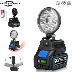 Portable LED Spotlight Strong Light Flashlight Outdoor Camping Fishing Emergency Car repair work Lamp For Makita 18V Battery