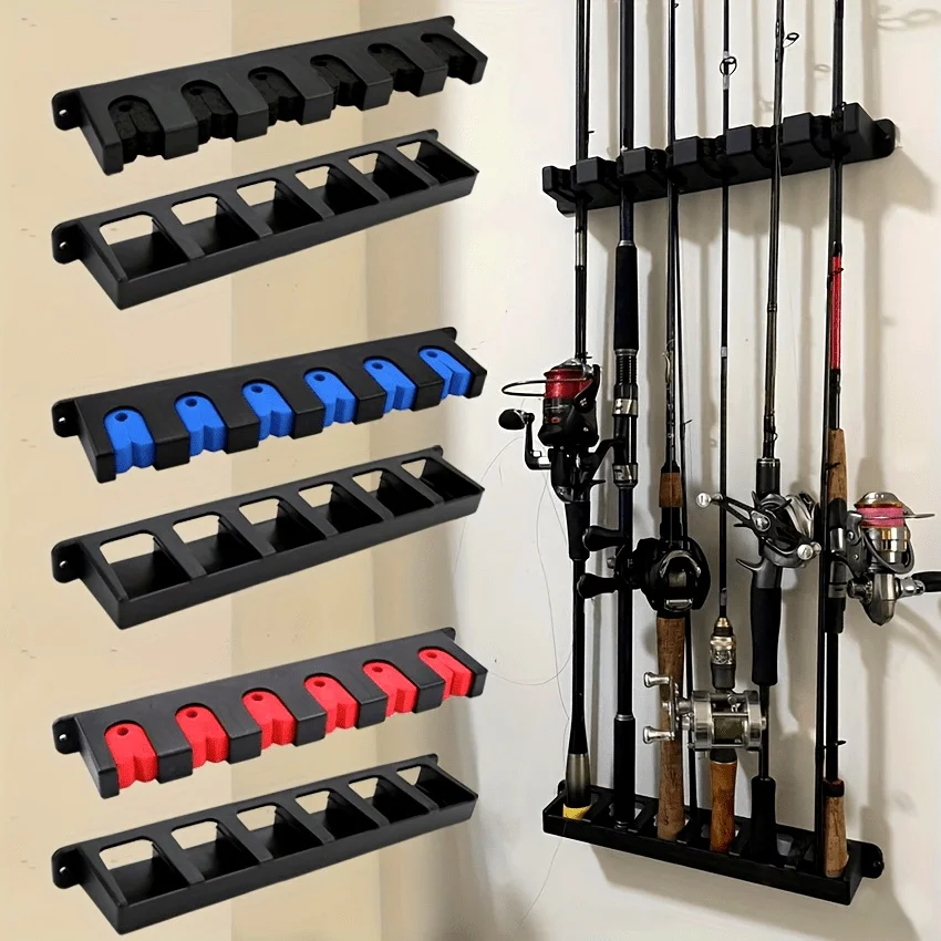 Fácil instalação abs vara de pesca rack de parede armazenamento de aperto de espuma de alta densidade para equipamentos