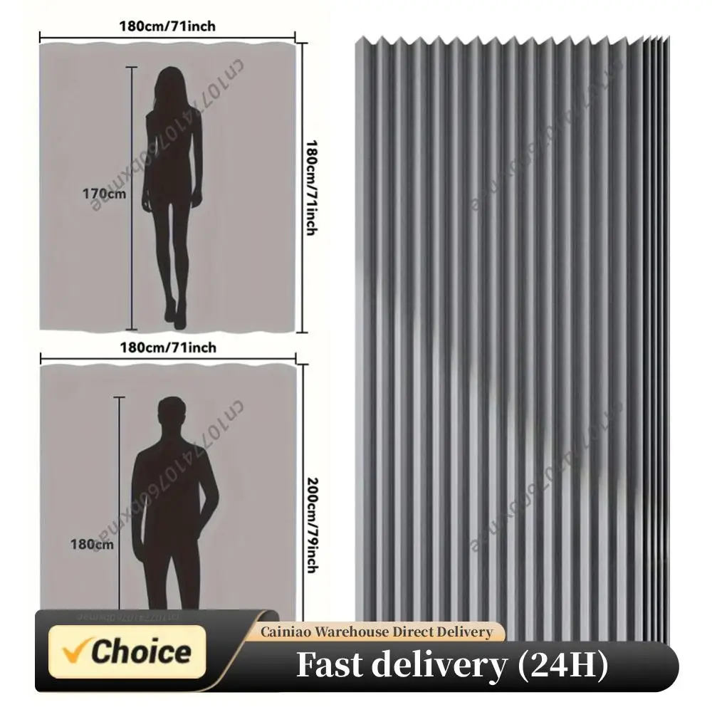 

Foldable Waterproof Magnetic Shower Curtain with 12/14 Hooks Bathtub Curtain Modern Privacy Bathroom Divider for Bathroom