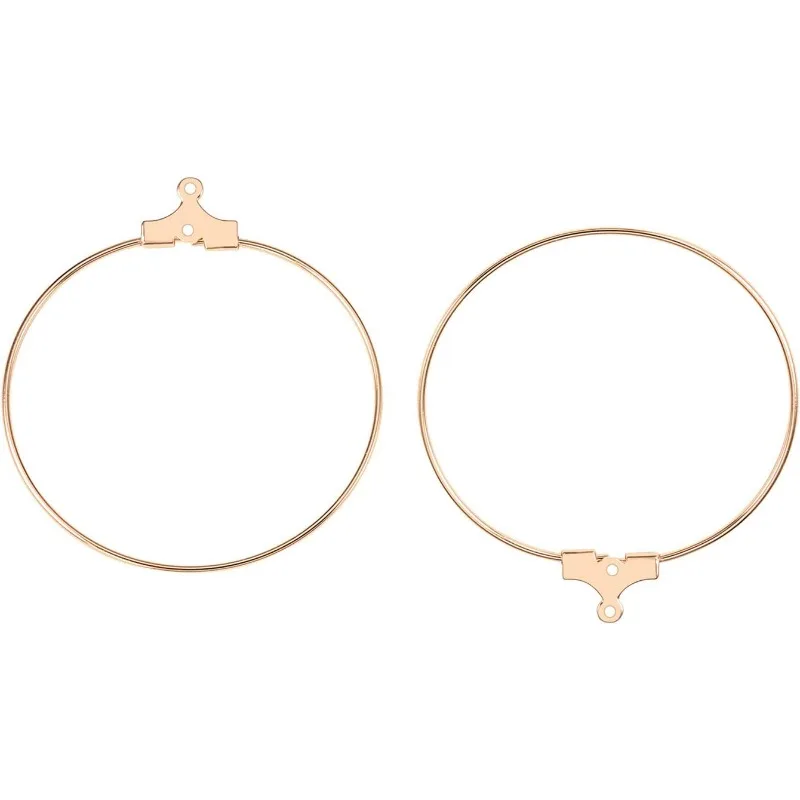 

Круглые серьги-обручи с бисером, позолоченные 18 карат, комплектующие с 2 петлями (40x36 мм), 30 шт.