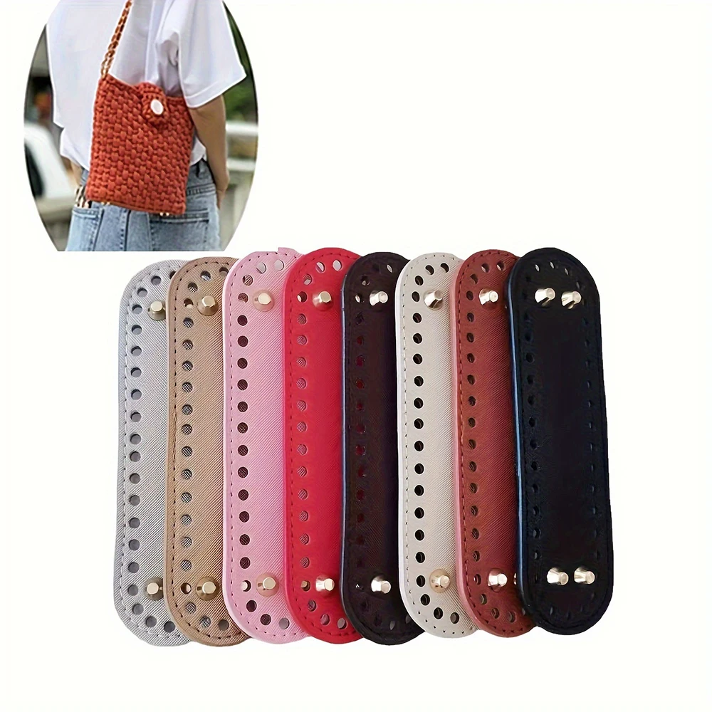 1Pc DIY Handmade Woven Bag Base Pu Leather and Wool Knitted Bag Base Plate Luggage Base Accessories S003380