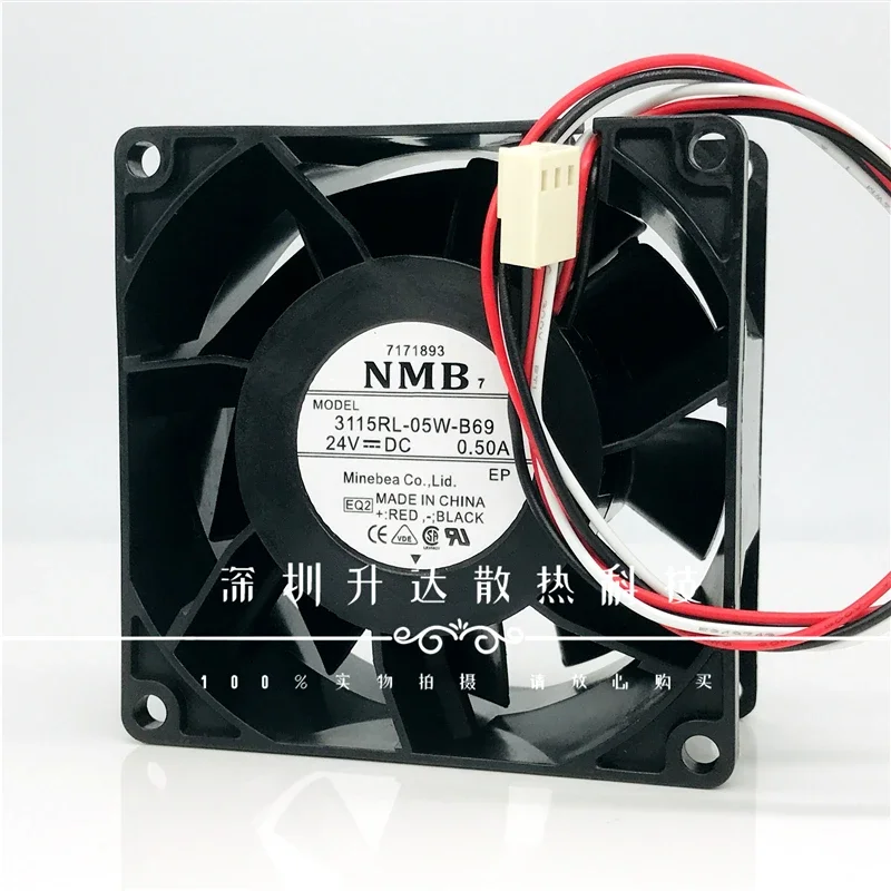 

New and original NMB 3115RL-05W-B69 24V 0.50a 8cm Schneider inverter cooling fan