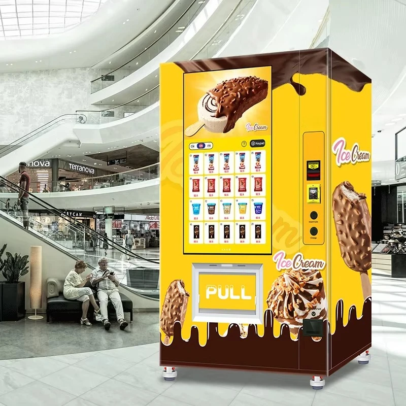 Customized Hot Sale Frozen Food Ice Cream Vending Machine Large Screen Refrigerated Vending Machine Custom