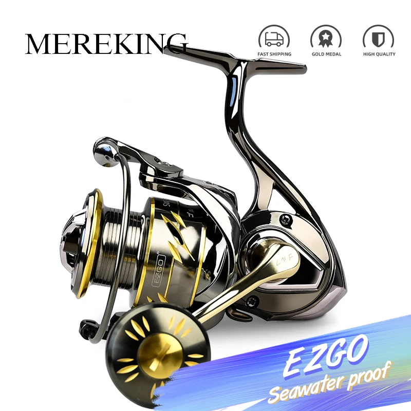 MEREKING EZGO Anti-seawater corrosion treatment Spinning Fishing Reel 25KG Max Carbon Washer Drag 9+1BB Saltwater Fishing Tackle