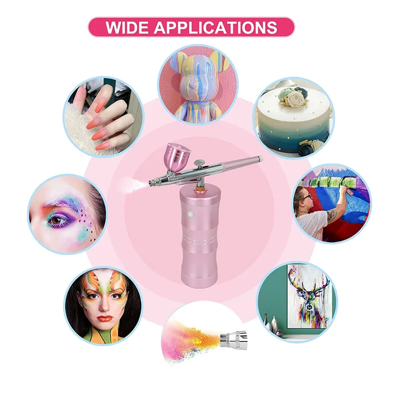 Kit de escova de ar F-T com compressor de ar, escova de ar sem fio portátil recarregável atualizada 7.4V 34PSI Spayer