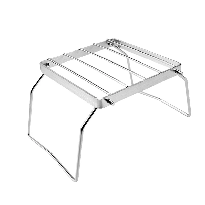 Multifunctional Folding Campfire Grill Portable Stainless Steel Camping Grill Grate Gas Stove Stand Wood Stove Stand