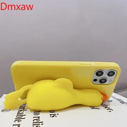 Casing For iPhone 14 13 12 11 Pro Max Mini X XR XS Max 8 7 6 6S Plus SE 5S 5 Cover Cute Cartoon Duck Goose Stress Reliever Case