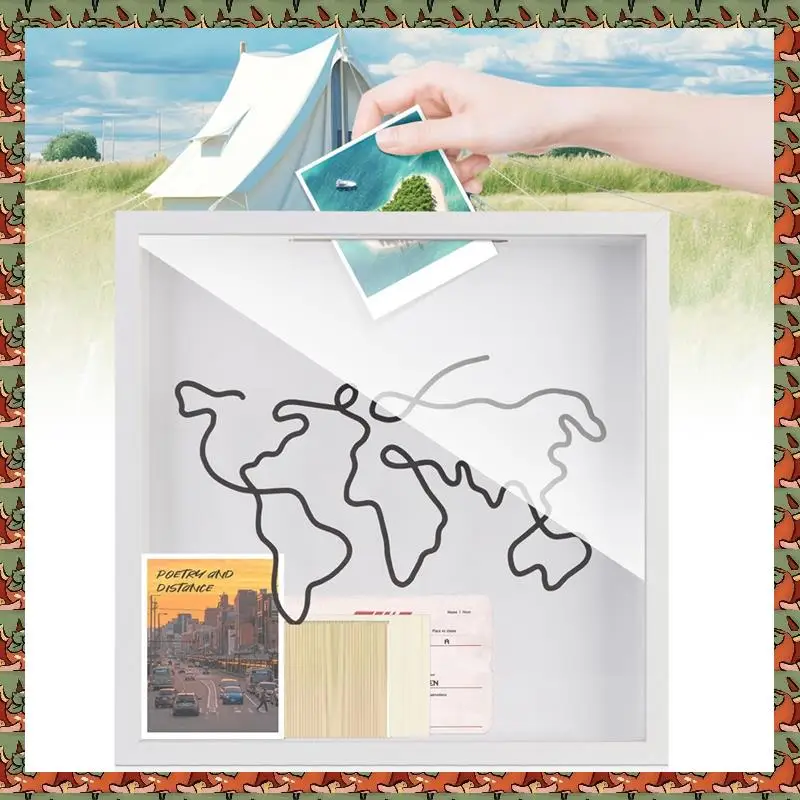 

ABLQ Adventure Archive Box Travel Shadow Box Билетная коробка с прорезью, коробки памяти для сувениров-B