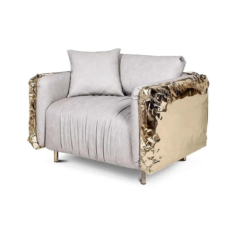 Italian light luxury leather sofa modern simple mansion living room home advanced straight sofa