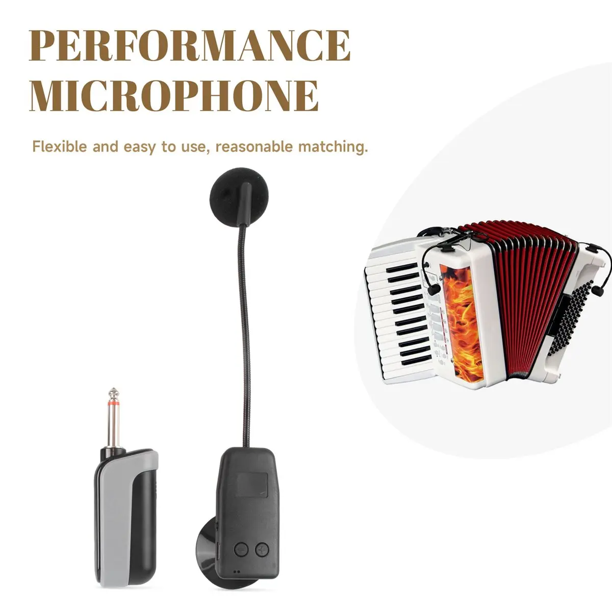 Dynamic 2.4G Wireless Microphone System Violin Cello Guitar Ukulele Pipa Pickup Microphone 30m Transmission Distance