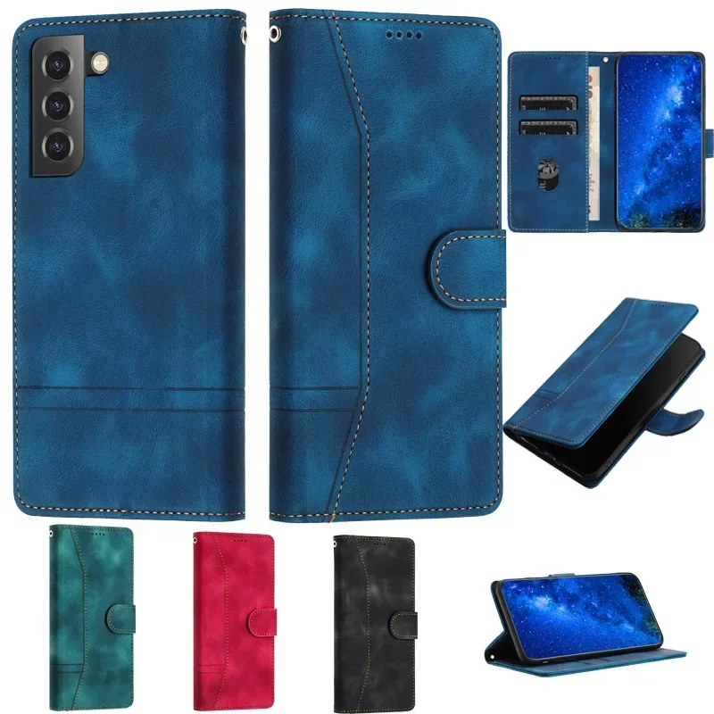 Luxury Flip Leather Case For Samsung Galaxy S24 S23 S22 Ultra S21 S20 FE S10 S9 S8 Plus S7 Note20 Wallet Card Cover