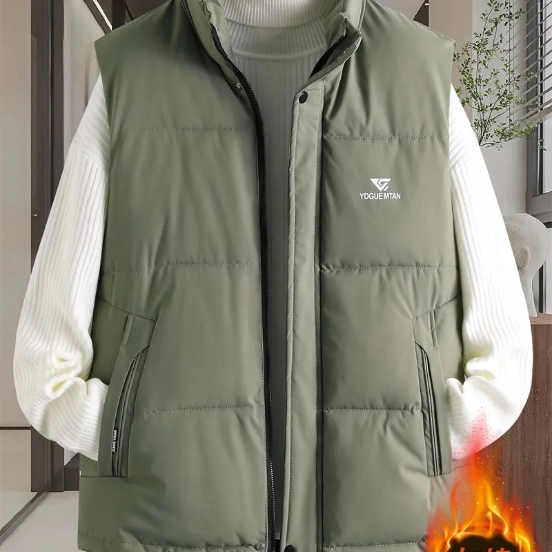 

Thiened Cotton Jaet for Boys Autumn Winter Loose Fit Warmth Youth Faion Printed Casual Outerwear American Sle Vest