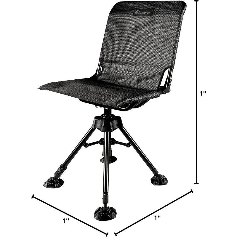 

Ameristep Portable Folding Design Hunting Lightweight Heavy-Duty 360 Silent Swivel Blind Chair, Black