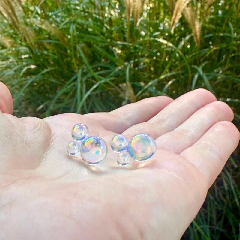 Cute Bubble Earrings for Women Transparent Iridescent Soap Bubble Stud Earrings Creative Cartoon Aesthetic Jewelry Gift