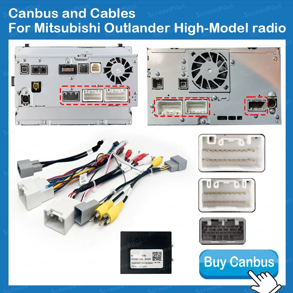  For  Mitsubishi Outlander Car android Adapter CANBUS Decoder SWC Plug&Play Android Radio car Accessories Plug&Play Cable