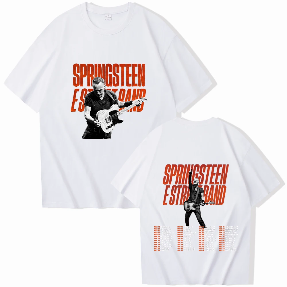 Bruce Springsteen Merchandise Tracks Bruce Springsteen T Shirt Merch 2023 Dublin Tour May Ins Font Unisex Harajuku Hip Hop