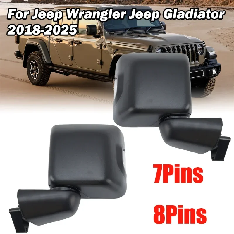 7/8 Wires For Jeep Wrangler JL Gladiator JT 2018-2025 With Heated Rearview Mirror Car Accessories Side Rearview Mirror Assembly view 3