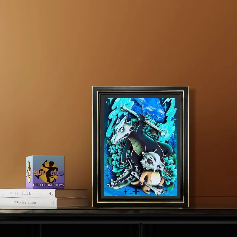 

Pokemon 3D Three-dimensional Paintings Lighting Frames Anime Cubone Creative Paper Sculpture Cooking Ornaments Gifts