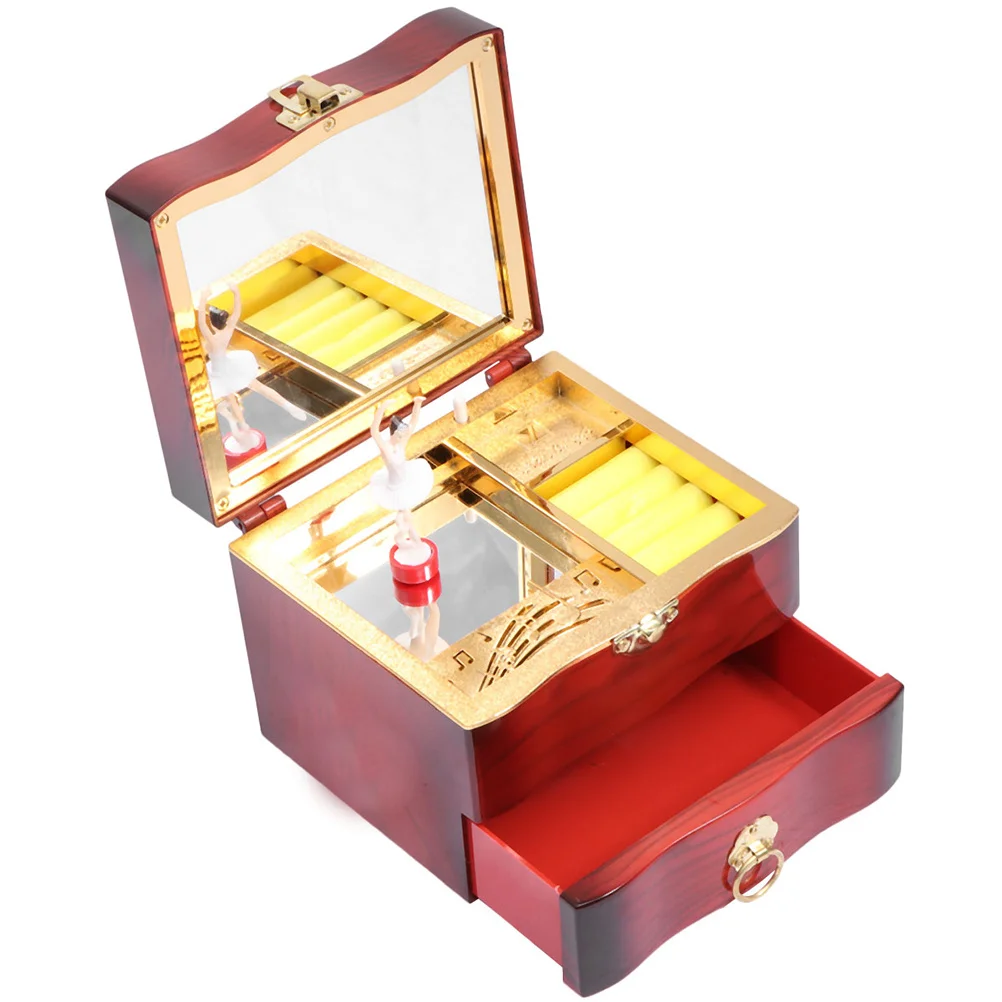 Delicate Red Creative Music Jewelry Box Storage Container Perfect Gift for Friends Family Music Jewelry Storage Box
